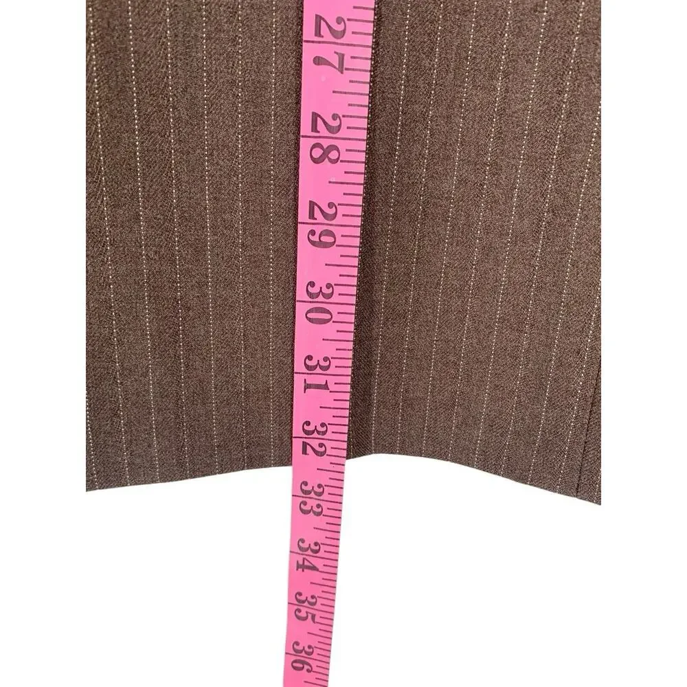 Vintage 70's Lanvin Paris Jacket Virgin Wool Brown Pinstripe Mens Luxury 42 Long